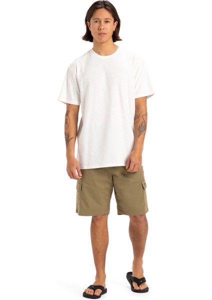 SLUB ROUNDNECK Beyaz Erkek Kısa Kol Gömlek