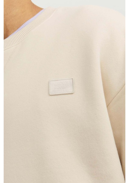 JCOCLASSIC TWILL SWEAT CR Bej Erkek Sweatshirt