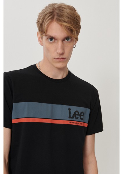 Erkek Siyah Regular Fit Bisiklet Yaka T-Shirt fiyatları