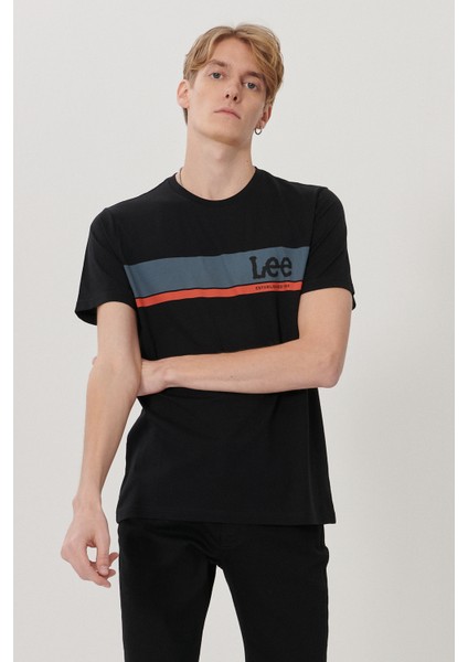 Erkek Siyah Regular Fit Bisiklet Yaka T-Shirt modelleri