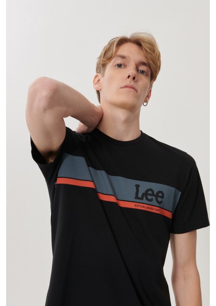 Erkek Siyah Regular Fit Bisiklet Yaka T-Shirt fırsatları