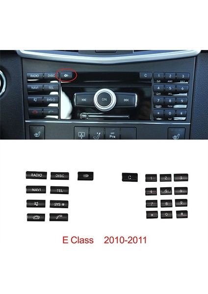 Mercedes Benz E Sınıfı W212 2010-2011 (Siyah) Için Araç Orta Konsol CD Multimedya Düğmesi Çerçeve Kapağı Çıkartması (Yurt Dışından) fiyatları