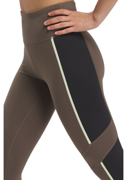 Lux Hıgh Waısted Colorblo Haki Kadın Tayt