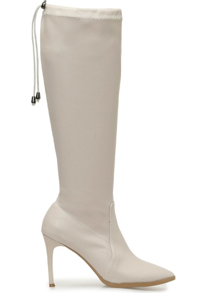 Enjoy 3pr Bej Kadın Topuklu Çizme