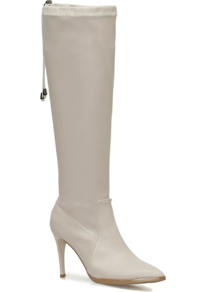 Enjoy 3pr Bej Kadın Topuklu Çizme