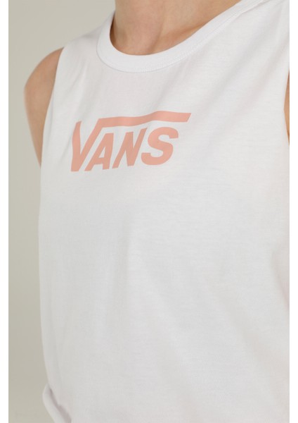 WM DROP V MUSCLE TANK-B Beyaz Kadın Kısa Kol T-Shirt