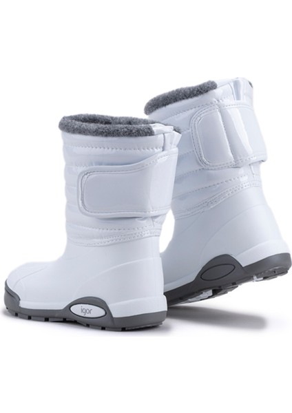 Topo Ski Charol Blanco Çocuk Kürklü Beyaz Yağmur Kar Çizmesi W10168-001