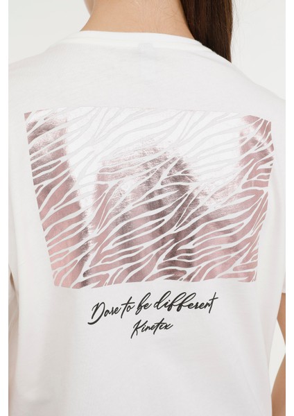 WL HESTIA 11MDK403 4FX Ekru Kadın Kısa Kol T-Shirt