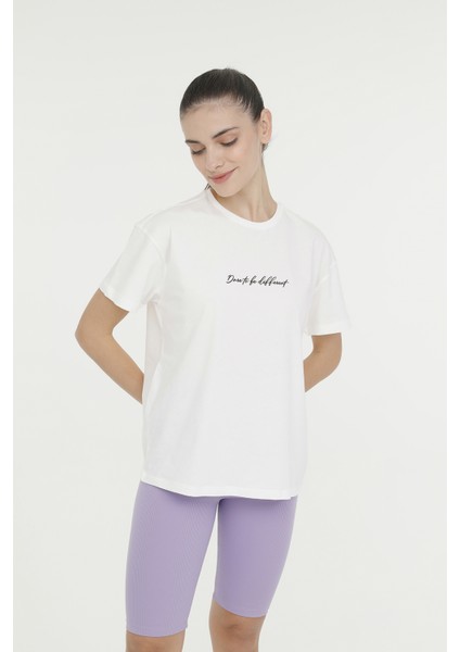 WL HESTIA 11MDK403 4FX Ekru Kadın Kısa Kol T-Shirt