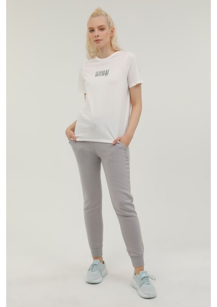 W-GF80 Alına Mınımal T-Sh Ekru Kadın Kısa Kol T-Shirt