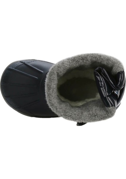 Topo Ski Charol Marino Çocuk Kürklü Lacivert Yağmur Kar Çizmesi W10168-003