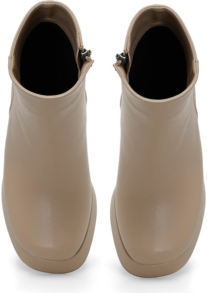 Tasha 3Pr Krem Kadın Topuklu Bot