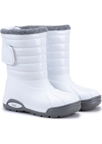 Topo Ski Charol Blanco Çocuk Kürklü Beyaz Yağmur Kar Çizmesi W10168-001