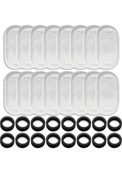 16 Paket Kedi Su Çeşmesi Filtresi 108/3.2L ve 67OZ/2L Evcil Hayvan Su Sebili Için Yedek, 16 Ön Filtre Süngeri (Yurt Dışından)