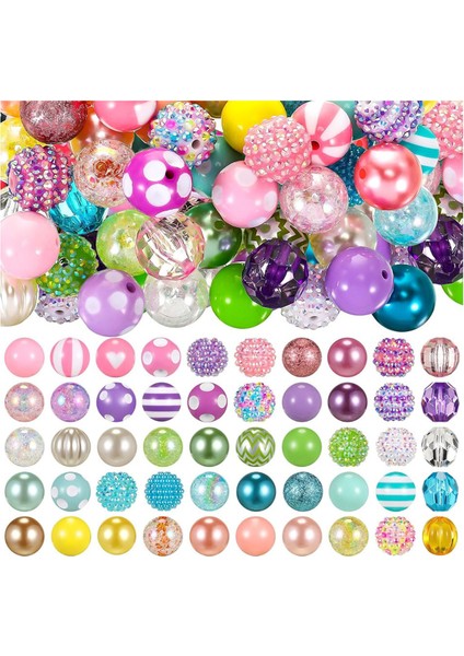 Kalemler Için 100 Adet 20MM Boncuk, Yapay Elmas Boncuklar, Sakız Boncukları, Boncuklu Anahtarlıklar, Kendin Yap El Sanatları Kalem Takı Yapımı (Yurt Dışından)