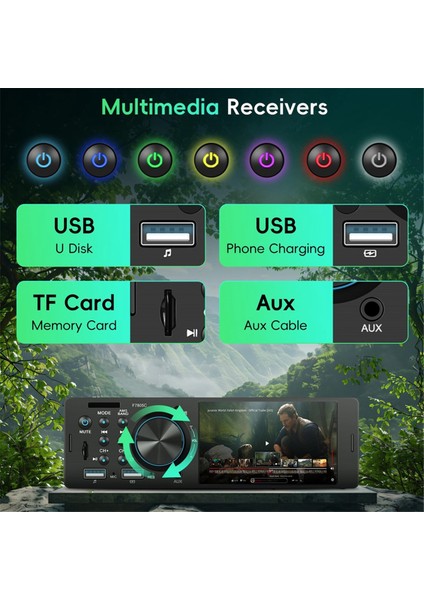 Carplay Android Auto, 4 Inç Dokunmatik Ekranlı Mp5 Oynatıcılı, Bluetooth Fm Ayna Bağlantılı Geri Görüş Kameralı Tek Dinli Araba Stereo (Yurt Dışından) indirimleri