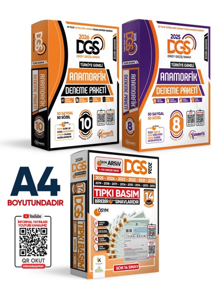 2026 DGS ÖSYM Çıkmış Soru 14lü Tıpkı Basım ve Anamorfik Özgün 18li (10+8) Deneme Paketi TG Çözümlü