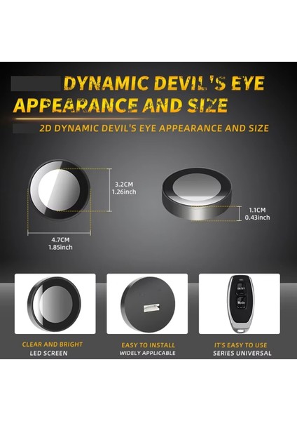 LED Şeytan Gözü Araba Farları Dekorasyon Şeytan Gözü Işığı LED Dinamik Araba Motosiklet Suv Far Gözü Işıkları Aksesuarları (Yurt Dışından) indirimleri