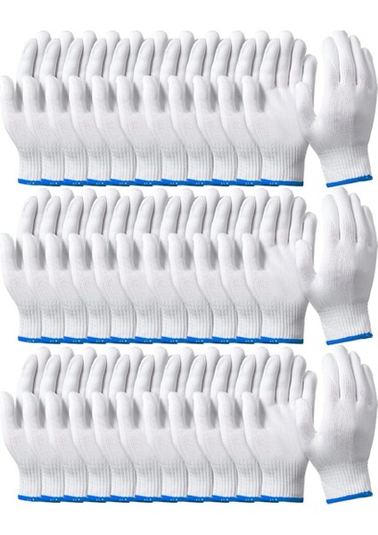 24 Çift Pamuklu El Iş Eldiveni Beyaz Pamuklu Astarlı Eldivenler Güvenlik Iş Eldivenleri Kalın Erkek Kadın (Yurt Dışından)