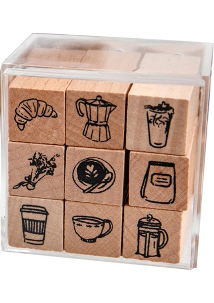 Adet/takım Sevimli Karikatür Mini Desen Ahşap Pullar Sıradan Yaşam Güzel Dünya Takvim Planlayıcı Damga Scrapbooking B (Yurt Dışından)