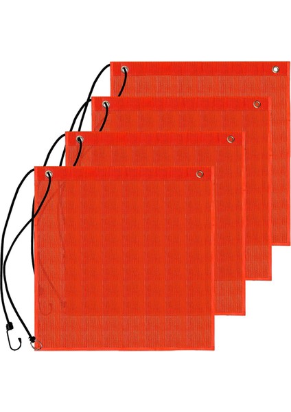 Kamyonlar Için Güvenlik Bayrağı, Vinil Kaplamalı Örgü Uyarı Bayrağı, 18X18 Inç, Jetski Römork Için Güçlendirilmiş Grommetli Bayrak, 4'lü Paket (Yurt Dışından)