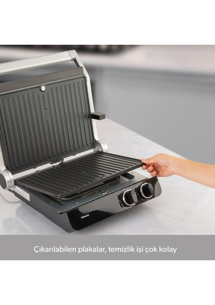 Grilliant 1342H 3 In 1 Inox Gövde Çift Taraflı Xl Döküm Plaka Tost ve Izgara Makinesi indirimleri