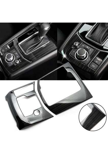 Mazda Cx-5 Cx5 2017-2020 Vites Kolu Konsol Paneli Çerçeve Kapağı Kaplaması Titanyum Siyah (Yurt Dışından) modelleri