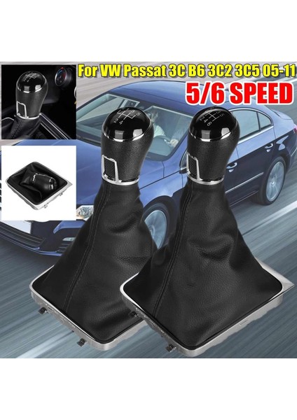 Passat 3c B6 3c2 3c5 2005-2011 Için 6 Vitesli Vites Topuzu Tozluk Kılıfı Pu Deri (Yurt Dışından) fiyatları