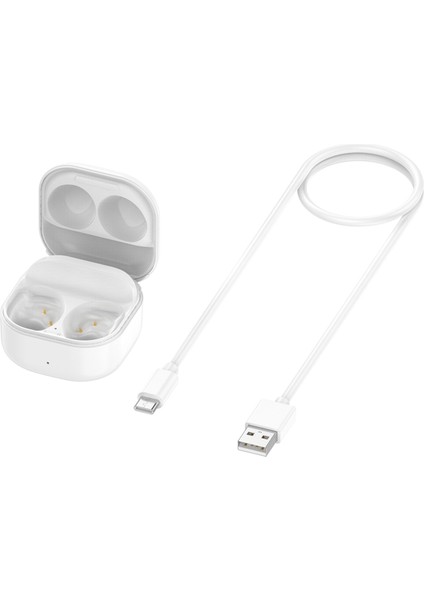 Samsung Galaxy Buds Fe Için Taşınabilir Kulaklık Şarj Kutusu Yedek Şarj Kutusu Bluetooth Kulaklık Şarj Kutusu Beyaz (Yurt Dışından)