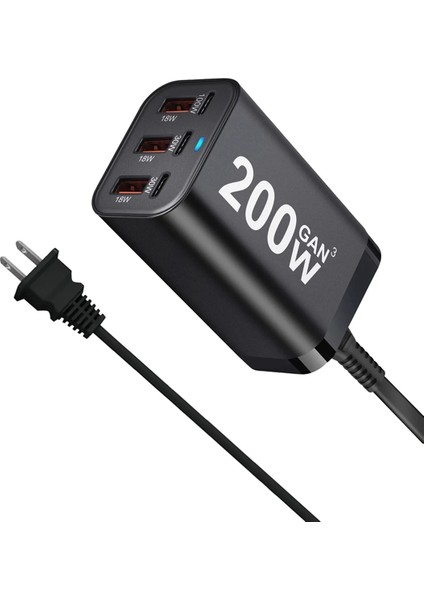 Yeni Stil 200W Gan Masaüstü 3C3A Şarj Cihazı Sınır Ötesi Özel Gan Cep Telefonu Şarj Cihazı Gan Şarj Cihazı Abd Fişi (Yurt Dışından)