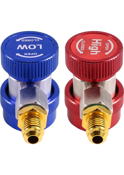 R134A Araba Klima Florür Dönüştürücü Hızlı Bağlantı Elemanı Bağlayıcı Adaptörü Ayarlanabilir Oto Tamir Aletleri Mavi ve Kırmızı (Yurt Dışından)