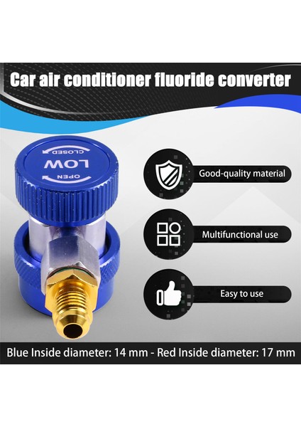 R134A Araba Klima Florür Dönüştürücü Hızlı Bağlantı Elemanı Bağlayıcı Adaptörü Ayarlanabilir Oto Tamir Aletleri Mavi ve Kırmızı (Yurt Dışından) fiyatları