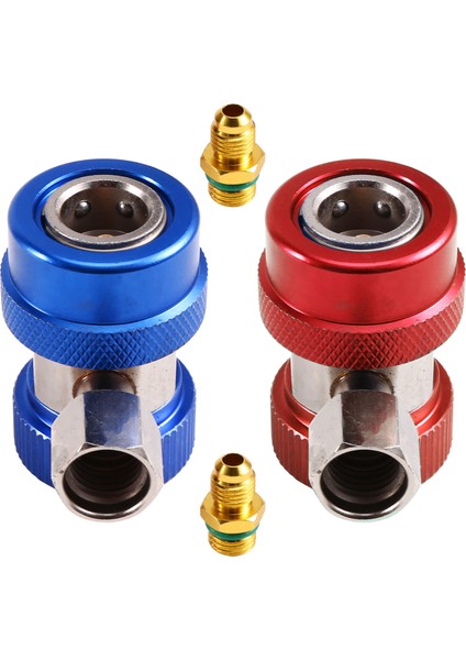 R134A Araba Klima Florür Dönüştürücü Hızlı Bağlantı Elemanı Bağlayıcı Adaptörü Ayarlanabilir Oto Tamir Aletleri Mavi ve Kırmızı (Yurt Dışından) fırsatları