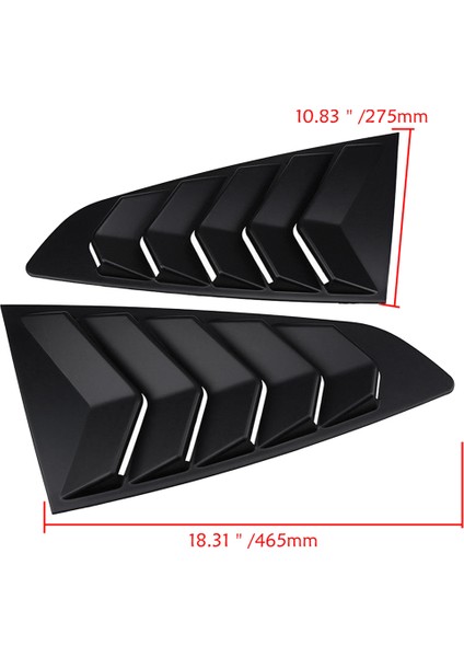 Mat Siyah Arka Yan Havalandırma Çeyrek Pencere Panjur Panjur Kapağı Trim 2015-2022 Ford Mustang Için (Yurt Dışından) modelleri