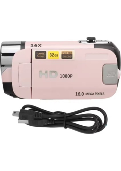 1080P Dijital Kamera 2,4 Inç Döndürülebilir Ekranlı Video Kamera 16X Zoom Hd Video Kaydedici Dolgu Işığı ile Hd Video Kamera (Yurt Dışından)
