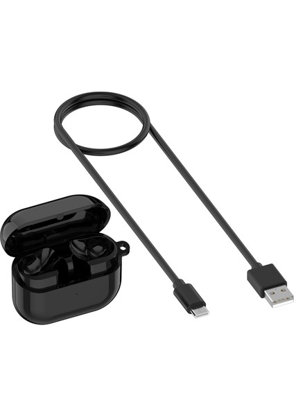 Samsung Galaxy Buds3 Pro Kablosuz Şarj Kutusu Kulaklık Şarj Bölmesi Yedek Kulaklık Şarj Kutusu Siyah (Yurt Dışından)