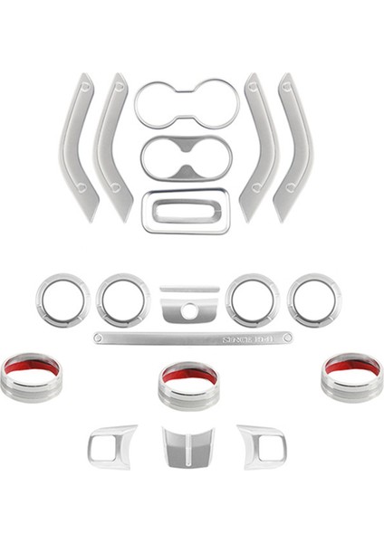 Jeep Wrangler Jk 2007-2017 Iç Döşeme Takımı Gümüş Için 21 Adet Araç Iç Dekorasyon Kılıfı (Yurt Dışından)