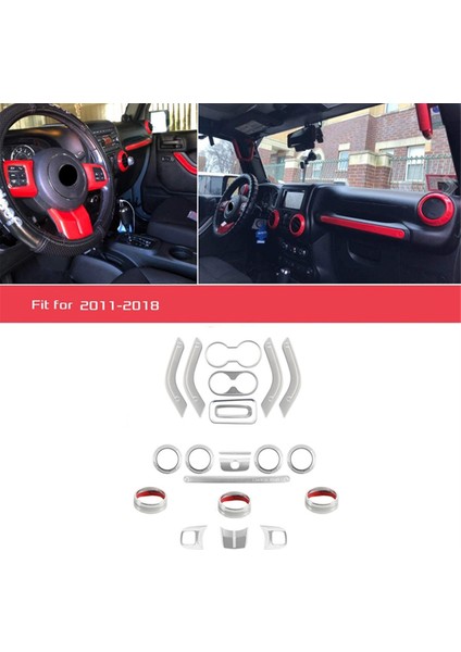 Jeep Wrangler Jk 2007-2017 Iç Döşeme Takımı Gümüş Için 21 Adet Araç Iç Dekorasyon Kılıfı (Yurt Dışından) modelleri