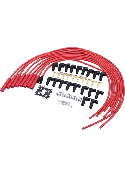 4041R Buji Kablosu Seti 8 mm Süper Stok Bakır Spiral Çekirdekli Evrensel Kablo Seti Kırmızı (Yurt Dışından)