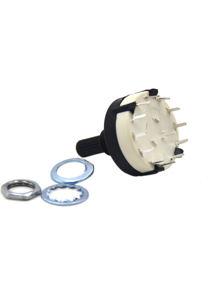 Kutuplu / 3 Yollu Döner Anahtar Lehim Terminali Bant Seçici Döner Anahtar Standart Yivli Şaft (Yurt Dışından)