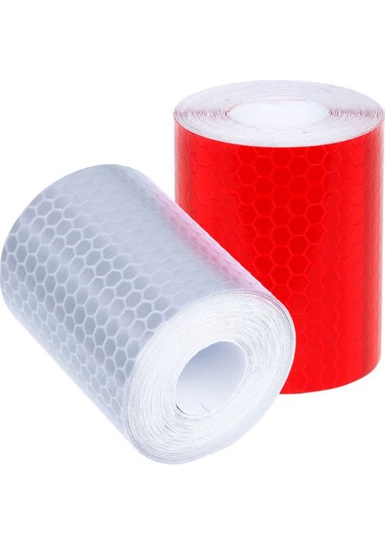 2 Adet 50MM × 3 Metre Yapışkan Bant Uyarı Bandı Reflektör Bant Güvenlik Işaretleme Bandı Beyaz ve Kırmızı (Yurt Dışından)