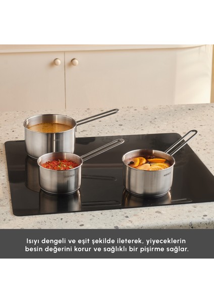 Fiorino Indüksiyon Tabanlı 3 Parça Mini Sütlük Set modelleri