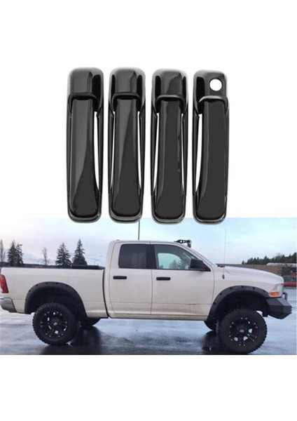 Dodge Ram Pickup 1500 2500 3500 4000 09-18 Araç Dış Tasarım Aksesuarları Parlak Siyah 8 Adet Kapı Kolu Kılıfı (Yurt Dışından) modelleri