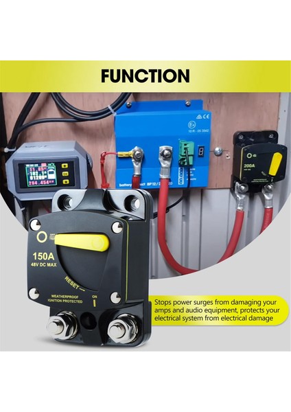 Sigorta Sıfırlama 12-48V Dc Araba Ses Amplifikatörü Sigorta Sıfırlama Su Geçirmez, 50A (Yurt Dışından) modelleri