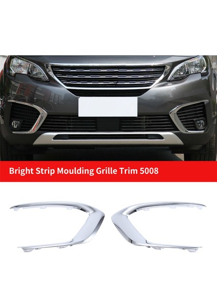 Peugeot 5008 Için Yepyeni Sis Lambası Çerçeve Kapağı Parlak Şerit Kalıplama Izgara Kaplaması (Yurt Dışından)