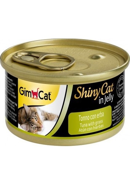 Gimcat Shinycat Ton Balıklı Çimenli Jöleli Kedi Konservesi 70 Gr