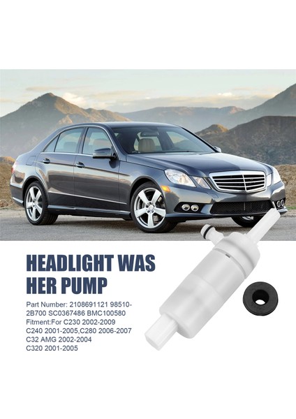 Mercedes-Benz W203 W208 W209 W210 W163 W211 W220 Için Far Yıkama Pompası 2108691121 98510-2B700 SC0367486 BMC100580 (Yurt Dışından) indirimleri