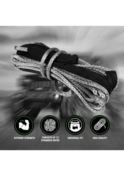 Sentetik Vinç Halatı, Atv Utv Off-Road Için Koruyucu Kılıflı Bakım Ipi ile 15M 7700 Lbs Vinç Hattı Kablo Halatı (Yurt Dışından) fiyatları