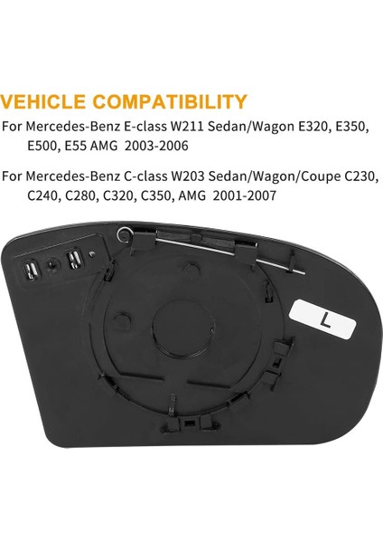 Mercedes-Benz E-Serisi W211 2002-2008 W203 00-2004 Için Sürücü Sol Tarafı Arka Görünüm Isıtmalı Ayna Camı 2038100121 (Yurt Dışından) fırsatları