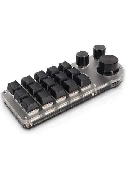 15 Tuşlu 3 Düğmeli Makro Programlanabilir Klavye, 3 Bağlantı Modu Tek Elle Kullanılan Makro Mekanik Klavye (Yurt Dışından)